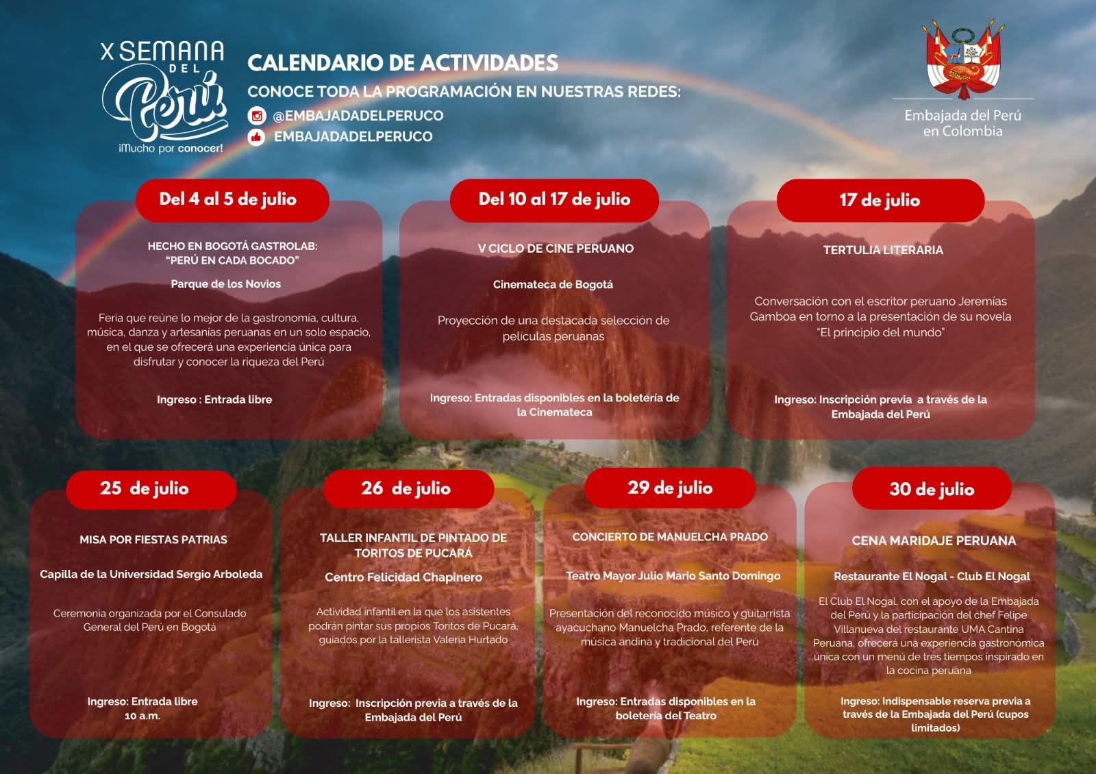 Programación Semana del Perú 2026